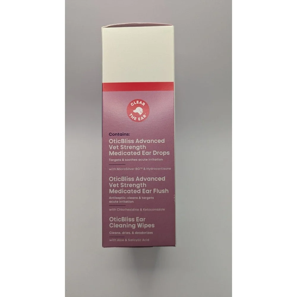 Vetnique OticBliss Medicated Ear Care Kit for Dogs & Cats Advanced Vet‎ Strength